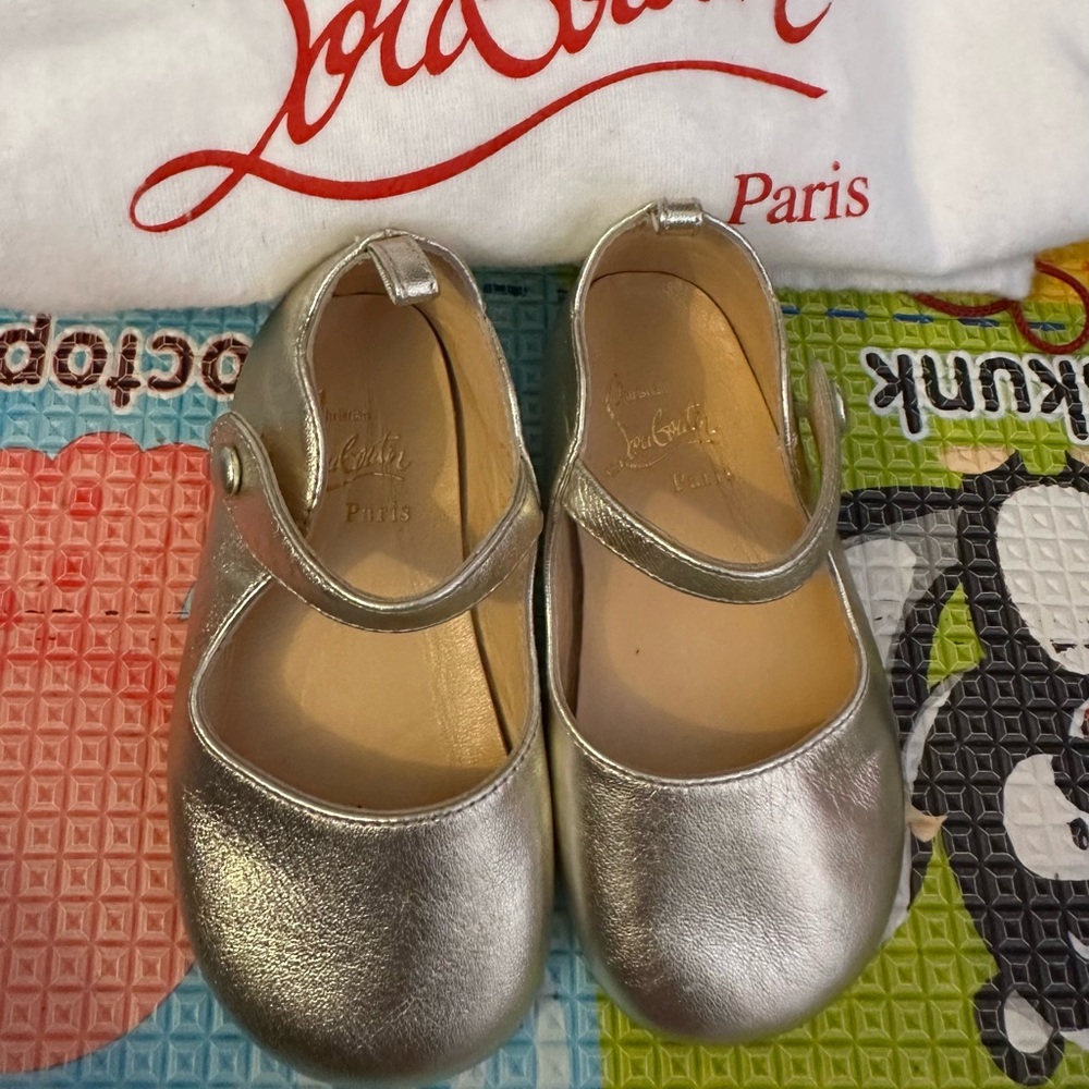 Girl's Love Chick Metallic Leather Ballerina Shoes, Baby - Picture 2 of 13